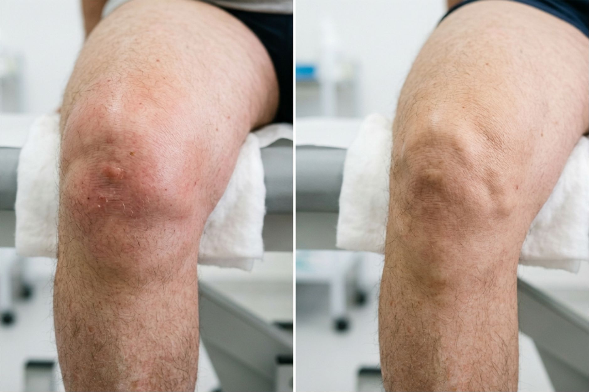 Antes e depois – dor no joelho